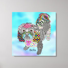 Niedlich und farbenfroh Shih Tzu Wrapped Canvas 24 Leinwanddruck