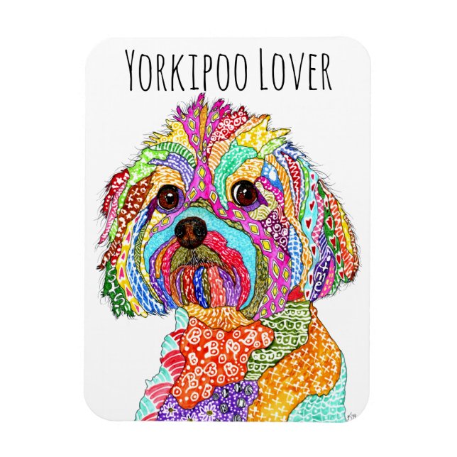 Niedlich und farbenfroh Yorkipoo Dog Magnet 3"x4" (Vertikal)