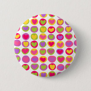 Niedlich und Fun Multicolor Valentinstag Herz Button