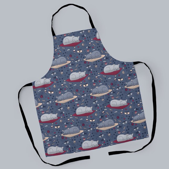 Niedlich und gemütlich Schlaflosigkeit Katze Träum Schürze (Sleeping Cats Pattern Apron)