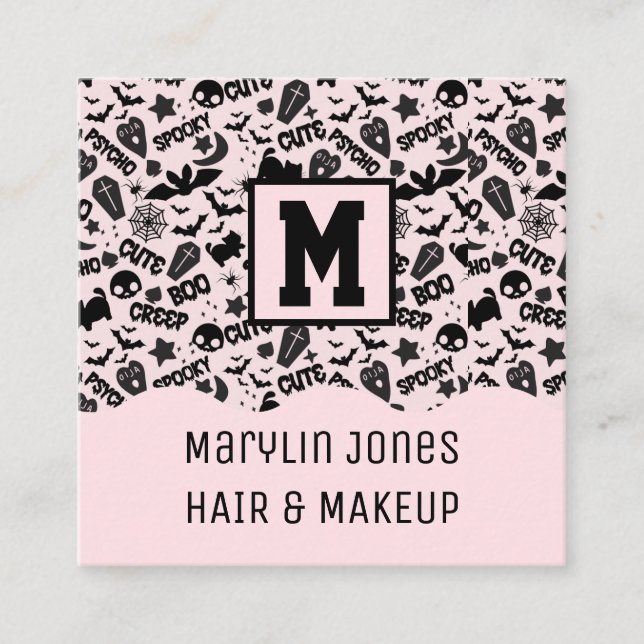 NIEDLICH UND GESPROCHEN HALLOWEG QUADRATISCHE VISITENKARTE (Vorderseite)