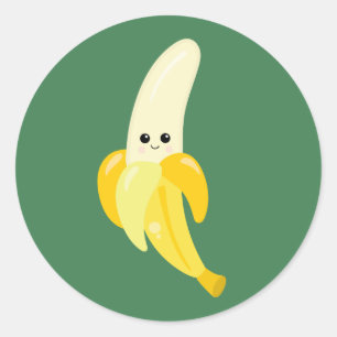 Niedlich und glücklich Banana Runder Aufkleber
