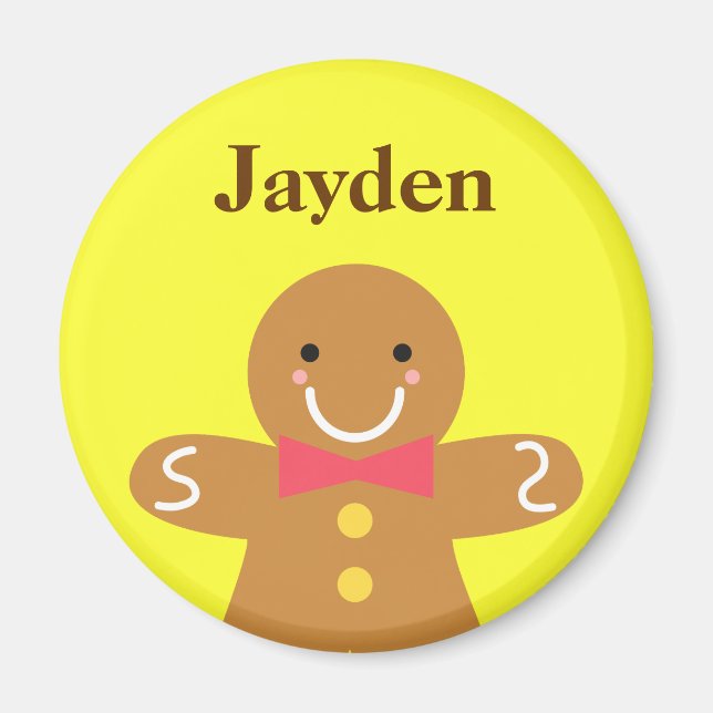 Niedlich und Happy Gingerbread Mann zu Weihnachten Magnet (Vorne)