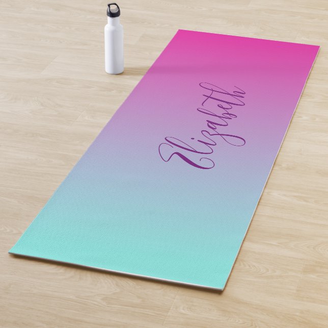 Niedlich und komfortabel Fuchsia und Blue Ombre Yogamatte (Beispiel)