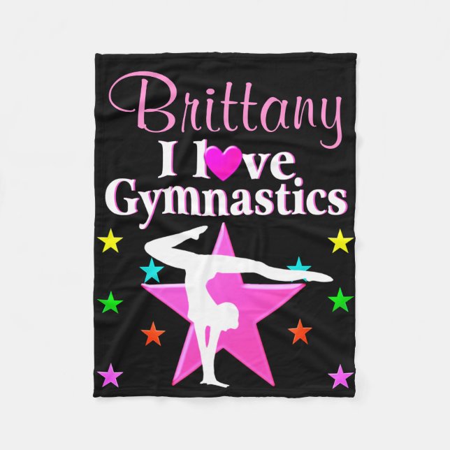 NIEDLICH UND KÜCHTIG PINK PERSONALISIERT GYMNAST B FLEECEDECKE (Vorderseite)