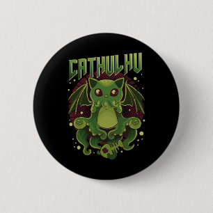 Niedlich und lustig Cathulhu Kawaii Cat Cthulhu Button