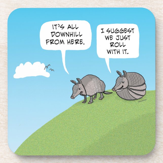 Niedlich und lustig nur mit Armadillos rollen Getränkeuntersetzer (Vorderseite)