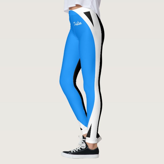 Niedlich und sexy Blau Weiß und Schwarz Leggings (Links)