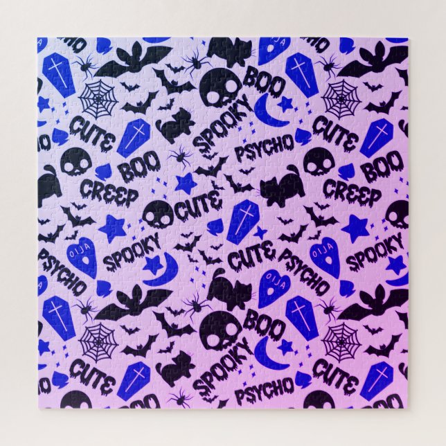 Niedlich und Spaß Lila, Blau und Schwarz Halloween (Vertikal)