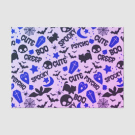 Niedlich und Spaß Lila, Blau und Schwarz Halloween Seidenpapier