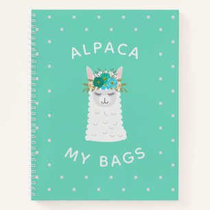 Niedlich und trendy Alpaca Türkis Notizbuch