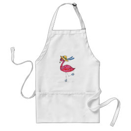 Niedlich und Whimsical Pink Flamingo auf Skaten Schürze