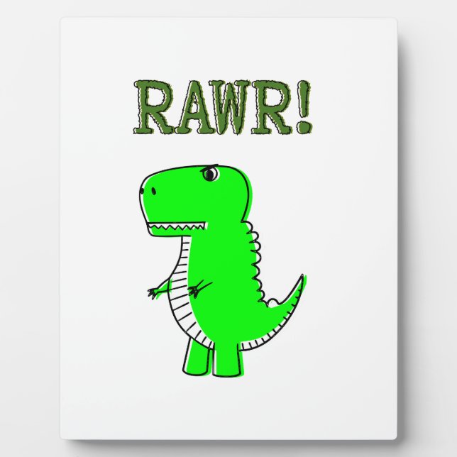 Niedlich und wütend T-Rex RAWR Fotoplatte (Vorderseite)