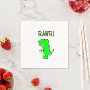 Niedlich und wütend T-Rex RAWR Serviette