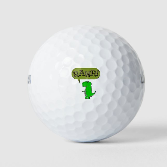 Niedlich und wütend Toy Dinosaurier Golfball (Vorderseite)