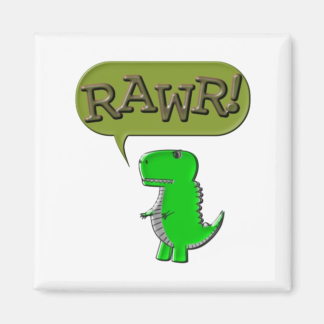 Niedlich und wütend Toy Dinosaurier Magnet (Vorne)