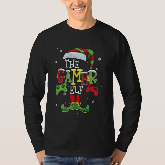 Niedlich Unglaublich witzig Gamer Elf Familie Matc T-Shirt (Vorderseite)