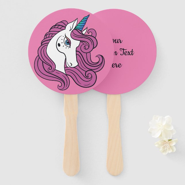 Niedlich Unicorn, benutzerdefiniertes Set für Text Fächer (Vorne und Hinten)