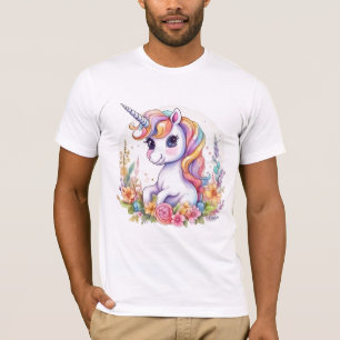 Niedlich Unicorn Cool Rainbow-positiv T-Shirt