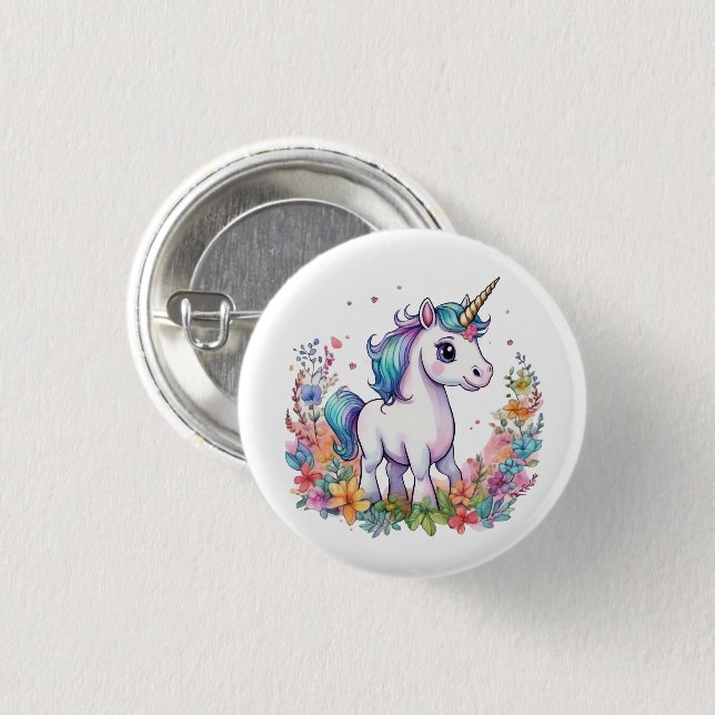 Niedlich Unicorn Cool Unicorn positiv Button (Vorne & Hinten)