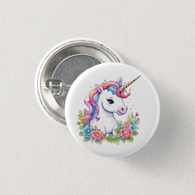 Niedlich Unicorn Cool Unicorn positiv Button (Vorne & Hinten)