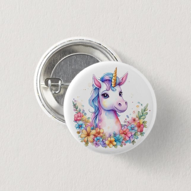 Niedlich Unicorn Cool Unicorn positiv Button (Vorne & Hinten)