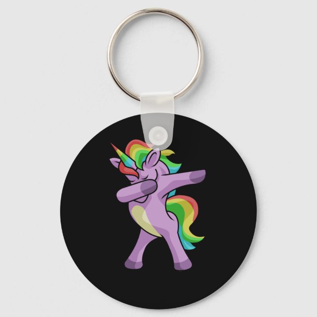 Niedlich Unicorn Dabber Dance Schlüsselanhänger (Vorderseite)