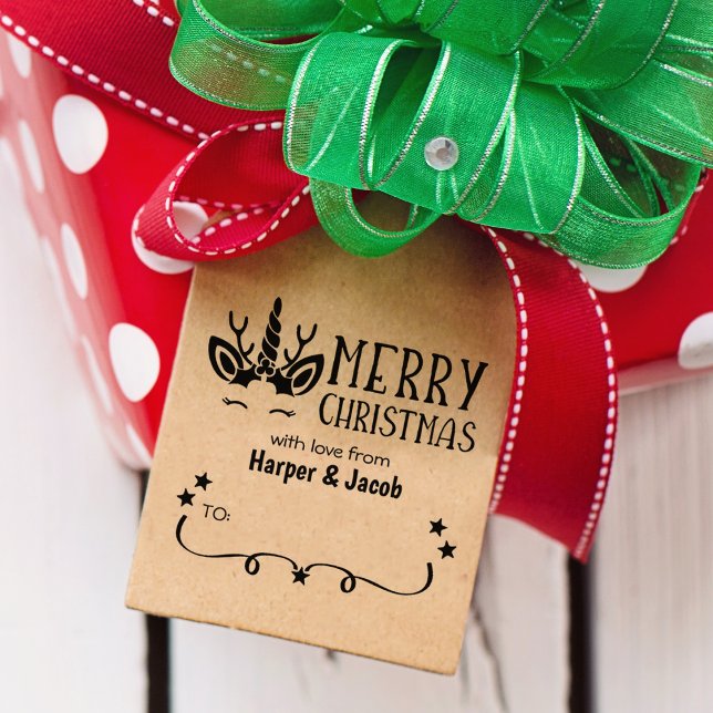 Niedlich Unicorn Frohe Weihnachten Gummistempel (Von Creator hochgeladen)