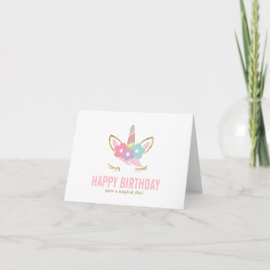 Niedlich Unicorn Happy Birthday Dankeskarte