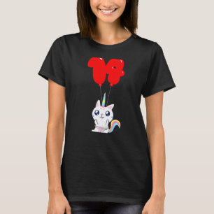Niedlich Unicorn Katze 14. Geburtstag Kinder Ballo T-Shirt