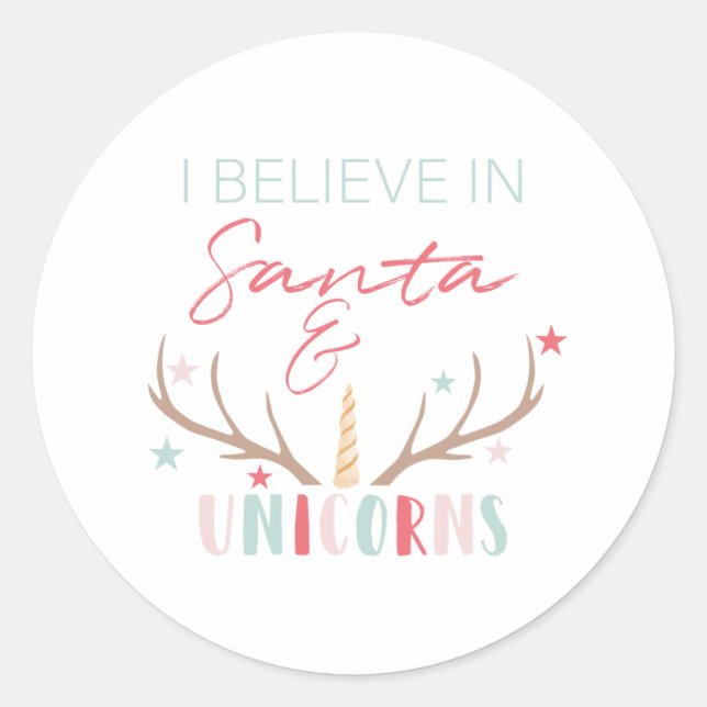 Niedlich Unicorn Kinder Weihnachtsgeschenk Aufkleb Runder Aufkleber (Vorderseite)