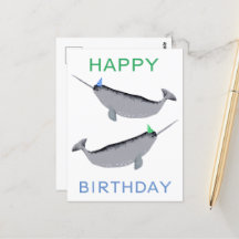 Niedlich Unicorn Narwhal Whale Whaley Happy Birthd