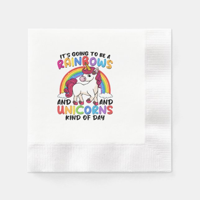 Niedlich Unicorn Rainbow Funny Serviette (Vorderseite)