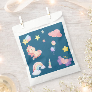 Niedlich Unicorn Rainbow Herzballon Sternmuster Geschenktütchen