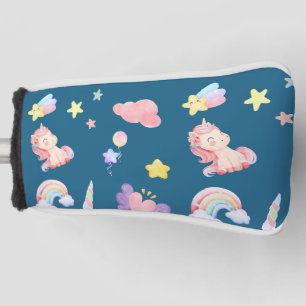 Niedlich Unicorn Rainbow Herzballon Sternmuster Golf Headcover