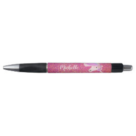 Niedlich Unicorn Rosa Gold Glitzer Girls Personali Kugelschreiber