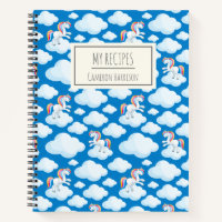 Niedlich Unicorn Wolken Blaue Personalisierte Kind