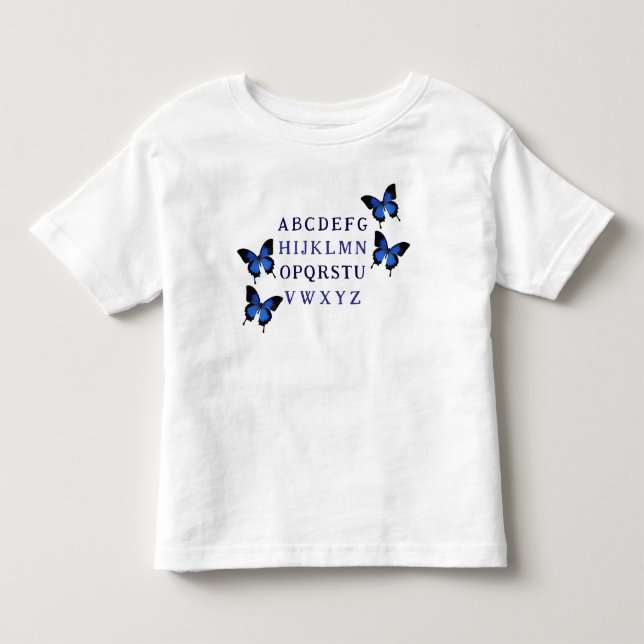 Niedlich Unisex Alphabet Butterfly T - Shirt (Vorderseite)