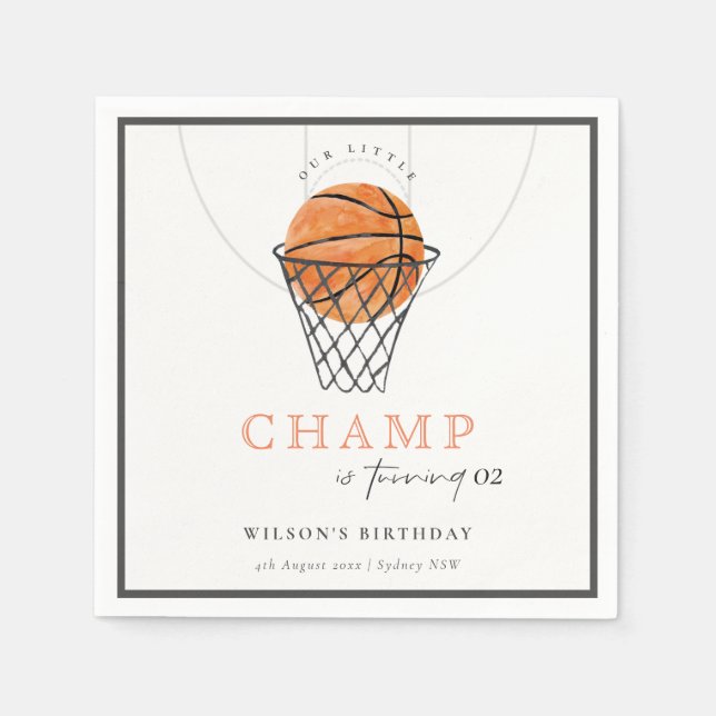 Niedlich unser kleiner Champ Basketball, jedes Alt Serviette (Vorderseite)