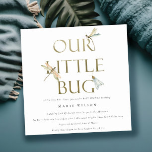 Niedlich unsere kleine Bug Gold Dragonfly Babydusc Einladung
