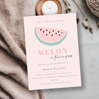Niedlich unsere kleine Melone Pastel Rosa jedes Al Einladung