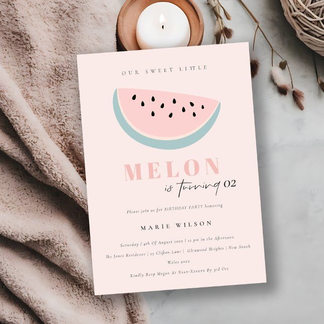 Niedlich unsere kleine Melone Pastel Rosa jedes Al Einladung (Von Creator hochgeladen)