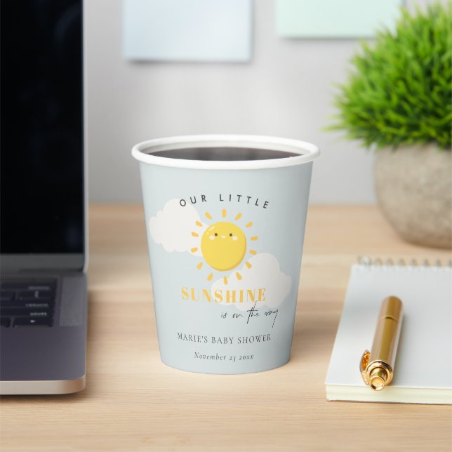 Niedlich unsere kleine Sonnenschein-Junge Blue Bab Pappbecher (InSitu)