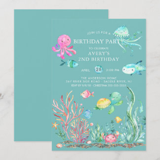 Niedlich unter dem Meer Einladung zum Geburtstag