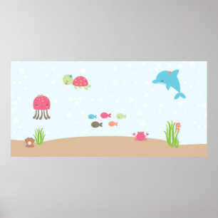 Niedlich unter dem Sea Children's Wall Art Poster