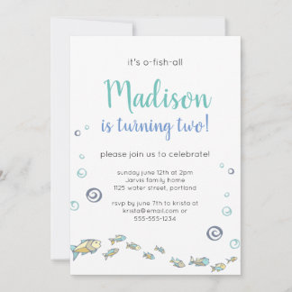 Niedlich unter der Meeresfischerei Kinder zum Gebu Einladung