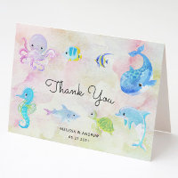 Niedlich unter der Sea Baby Dusche Danke Karte