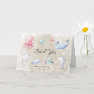 Niedlich unter der Sea Baby Dusche Danke Karte