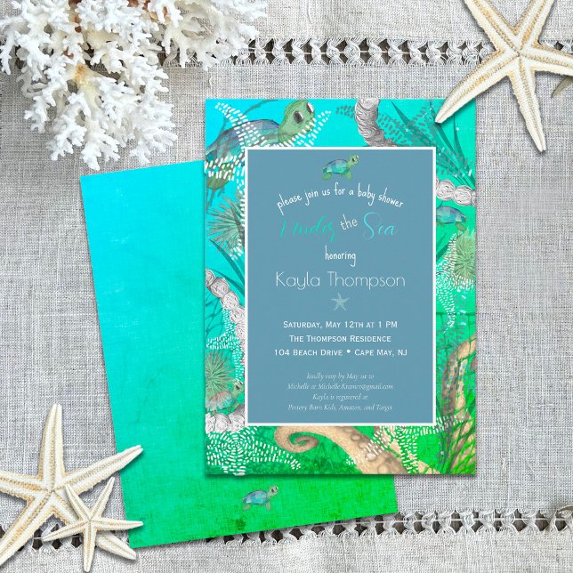 Niedlich unter der Sea Baby Dusche Einladung (Cute Under the Sea Baby Shower Invitation)