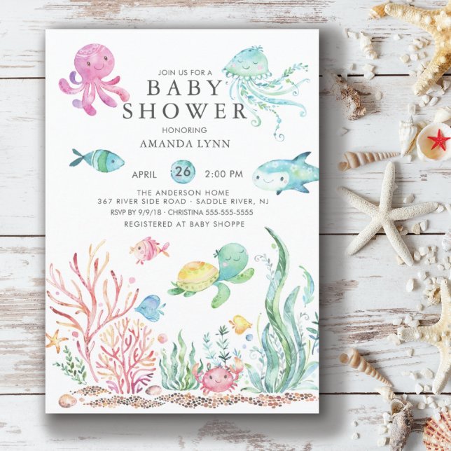 Niedlich unter der Sea Baby Shower Einladung (Von Creator hochgeladen)